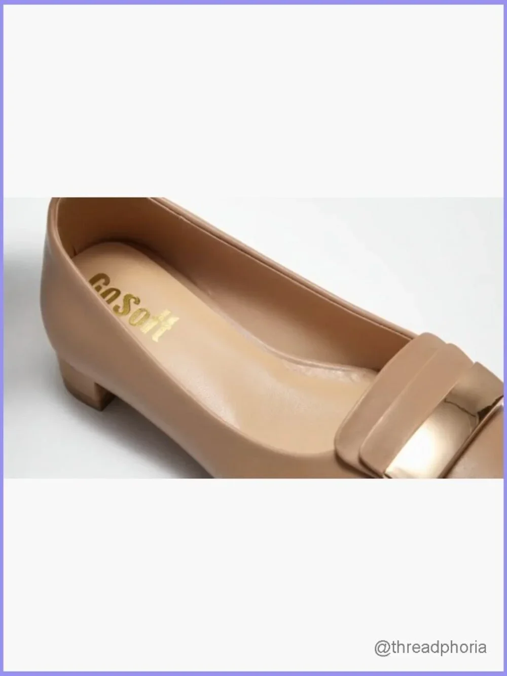 Pointed Toe Slip On Flat Lambskin Insole Metal Deco Office Shoes